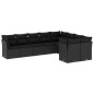 vidaXL Set de sofás de jardín 8 piezas y cojines ratán sintético negro vidaXL Set de sofás de jardín 8 piezas y cojines ratán sintético negro