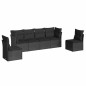 vidaXL Set de sofás de jardín 6 piezas y cojines ratán sintético negro vidaXL Set de sofás de jardín 6 piezas y cojines ratán sintético negro