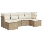 vidaXL Juego de sofás jardín con cojines 6 pzas ratán sintético beige vidaXL Juego de sofás jardín con cojines 6 pzas ratán sintético beige