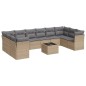 vidaXL Set de sofás de jardín 11pzas con cojines ratán sintético beige vidaXL Set de sofás de jardín 11pzas con cojines ratán sintético beige