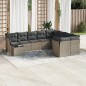 vidaXL Set de sofás de jardín 10 pzas con cojines ratán sintético gris vidaXL Set de sofás de jardín 10 pzas con cojines ratán sintético gris