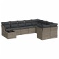 vidaXL Set de sofás de jardín 10 pzas con cojines ratán sintético gris vidaXL Set de sofás de jardín 10 pzas con cojines ratán sintético gris