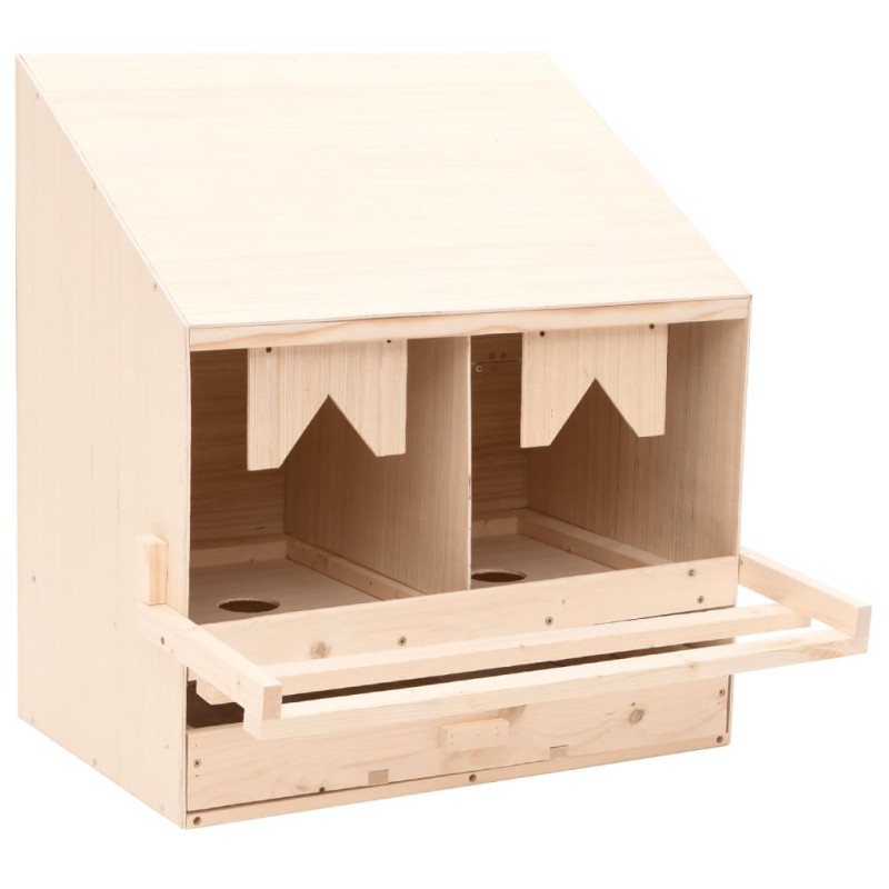 vidaXL Ponedero para gallinas 2 compartimentos madera pino 63x40x65 cm vidaXL Ponedero para gallinas 2 compartimentos madera pino 63x40x65 cm