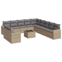 vidaXL Set de sofás de jardín 12 pzas y cojines ratán sintético marrón