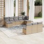 vidaXL Juego de sofás jardín con cojines beige 10 pzas ratán sintético vidaXL Juego de sofás jardín con cojines beige 10 pzas ratán sintético