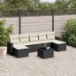 vidaXL Set de sofás de jardín 8 piezas y cojines ratán sintético negro vidaXL Set de sofás de jardín 8 piezas y cojines ratán sintético negro