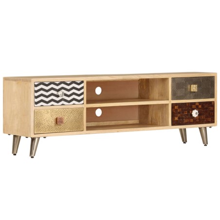 vidaXL Mueble para la TV de madera de mango maciza 120x30x40 cm