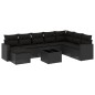 vidaXL Set de sofás de jardín 8 piezas y cojines ratán sintético negro vidaXL Set de sofás de jardín 8 piezas y cojines ratán sintético negro