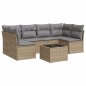 vidaXL Set sofás de jardín 7 piezas y cojines ratán sintético beige vidaXL Set sofás de jardín 7 piezas y cojines ratán sintético beige