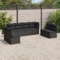 vidaXL Set de sofás de jardín 8 piezas y cojines ratán sintético negro vidaXL Set de sofás de jardín 8 piezas y cojines ratán sintético negro