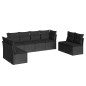 vidaXL Set de sofás de jardín 8 piezas y cojines ratán sintético negro vidaXL Set de sofás de jardín 8 piezas y cojines ratán sintético negro