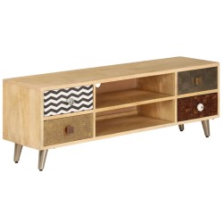 vidaXL Mueble para la TV de madera de mango maciza 120x30x40 cm