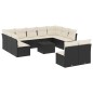 vidaXL Set de sofás de jardín 12 piezas cojines ratán sintético negro vidaXL Set de sofás de jardín 12 piezas cojines ratán sintético negro