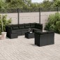 vidaXL Set de sofás de jardín 10 pzas cojines ratán sintético negro vidaXL Set de sofás de jardín 10 pzas cojines ratán sintético negro