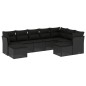 vidaXL Set de sofás de jardín 8 piezas y cojines ratán sintético negro vidaXL Set de sofás de jardín 8 piezas y cojines ratán sintético negro