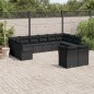 vidaXL Set de sofás de jardín 12 piezas cojines ratán sintético negro vidaXL Set de sofás de jardín 12 piezas cojines ratán sintético negro