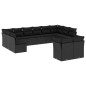 vidaXL Set de sofás de jardín 12 piezas cojines ratán sintético negro vidaXL Set de sofás de jardín 12 piezas cojines ratán sintético negro