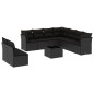 vidaXL Set de sofás de jardín 10 pzas cojines ratán sintético negro vidaXL Set de sofás de jardín 10 pzas cojines ratán sintético negro