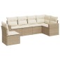 vidaXL Juego de sofás jardín con cojines 6 pzas ratán sintético beige vidaXL Juego de sofás jardín con cojines 6 pzas ratán sintético beige