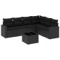 vidaXL Set de comedor de jardín 7 pzas y cojines ratán sintético negro vidaXL Set de comedor de jardín 7 pzas y cojines ratán sintético negro