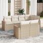 vidaXL Set sofás de jardín 7 piezas y cojines ratán sintético beige vidaXL Set sofás de jardín 7 piezas y cojines ratán sintético beige