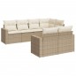vidaXL Set sofás de jardín 7 piezas y cojines ratán sintético beige vidaXL Set sofás de jardín 7 piezas y cojines ratán sintético beige