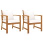 vidaXL Sillas de jardín 2 uds madera madera acacia con cojines crema vidaXL Sillas de jardín 2 uds madera madera acacia con cojines crema