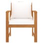 vidaXL Sillas de jardín 2 uds madera madera acacia con cojines crema vidaXL Sillas de jardín 2 uds madera madera acacia con cojines crema
