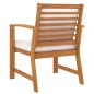 vidaXL Sillas de jardín 2 uds madera madera acacia con cojines crema vidaXL Sillas de jardín 2 uds madera madera acacia con cojines crema