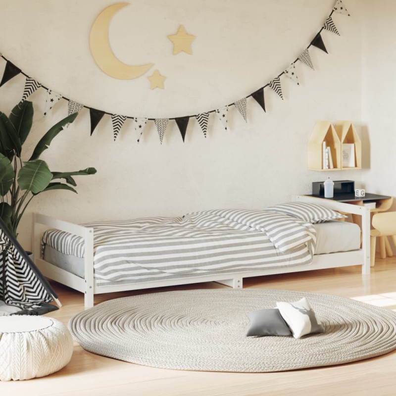 vidaXL Estructura de cama para niños madera de pino blanco 90x200 cm