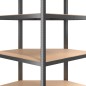 vidaXL Estantería de esquina 5 niveles madera y acero gris antracita