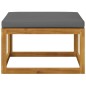 vidaXL Reposapiés madera maciza de acacia con cojín gris oscuro vidaXL Reposapiés madera maciza de acacia con cojín gris oscuro