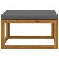 vidaXL Reposapiés madera maciza de acacia con cojín gris oscuro vidaXL Reposapiés madera maciza de acacia con cojín gris oscuro