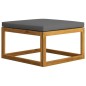 vidaXL Reposapiés madera maciza de acacia con cojín gris oscuro vidaXL Reposapiés madera maciza de acacia con cojín gris oscuro