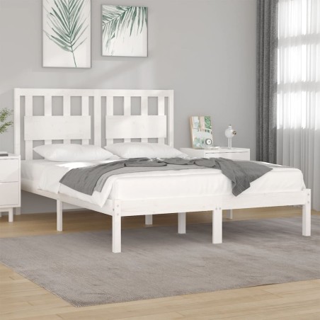 vidaXL Estructura de cama madera maciza de pino blanco 120x200 cm