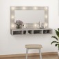 vidaXL Mueble con espejo y LED color gris hormigón 90x31,5x62 cm vidaXL Mueble con espejo y LED color gris hormigón 90x31,5x62 cm