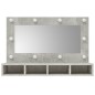 vidaXL Mueble con espejo y LED color gris hormigón 90x31,5x62 cm vidaXL Mueble con espejo y LED color gris hormigón 90x31,5x62 cm