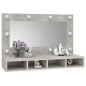 vidaXL Mueble con espejo y LED color gris hormigón 90x31,5x62 cm vidaXL Mueble con espejo y LED color gris hormigón 90x31,5x62 cm