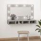 vidaXL Mueble con espejo y LED color gris hormigón 90x31,5x62 cm vidaXL Mueble con espejo y LED color gris hormigón 90x31,5x62 cm