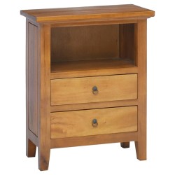 vidaXL Mesita de noche madera maciza de caoba 60x30x75 cm