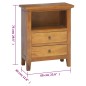 vidaXL Mesita de noche madera maciza de caoba 60x30x75 cm vidaXL Mesita de noche madera maciza de caoba 60x30x75 cm
