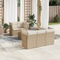 vidaXL Juego de sofás jardín con cojines 6 pzas ratán sintético beige vidaXL Juego de sofás jardín con cojines 6 pzas ratán sintético beige