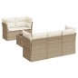 vidaXL Juego de sofás jardín con cojines 6 pzas ratán sintético beige vidaXL Juego de sofás jardín con cojines 6 pzas ratán sintético beige
