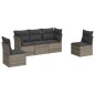 vidaXL Juego de sofás jardín con cojines 5 pzas ratán sintético gris vidaXL Juego de sofás jardín con cojines 5 pzas ratán sintético gris