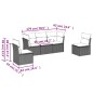 vidaXL Juego de sofás jardín con cojines 5 pzas ratán sintético gris vidaXL Juego de sofás jardín con cojines 5 pzas ratán sintético gris