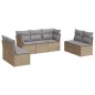 vidaXL Set sofás de jardín 7 piezas y cojines ratán sintético beige vidaXL Set sofás de jardín 7 piezas y cojines ratán sintético beige