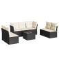 vidaXL Set de sofás de jardín 8 piezas y cojines ratán sintético negro vidaXL Set de sofás de jardín 8 piezas y cojines ratán sintético negro