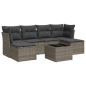 vidaXL Set de sofás de jardín 7 piezas con cojines ratán PE gris vidaXL Set de sofás de jardín 7 piezas con cojines ratán PE gris