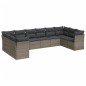 vidaXL Set de sofás de jardín 10 pzas con cojines ratán sintético gris vidaXL Set de sofás de jardín 10 pzas con cojines ratán sintético gris