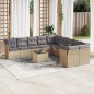 vidaXL Set de sofás de jardín 11pzas con cojines ratán sintético beige vidaXL Set de sofás de jardín 11pzas con cojines ratán sintético beige